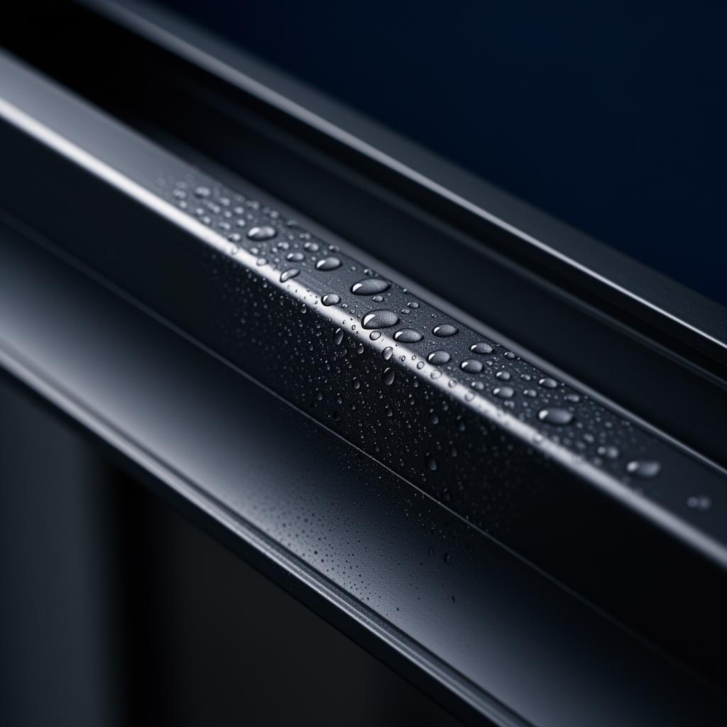Macro detail of premium seamless gutter